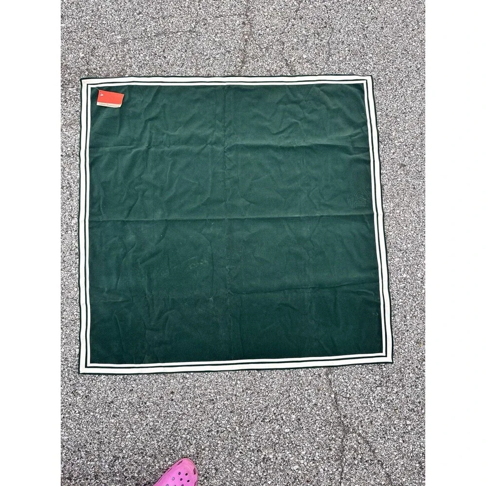 VTG Green Cotton - Suede Square Tablecloth 43.5” By buffington & Associates inc